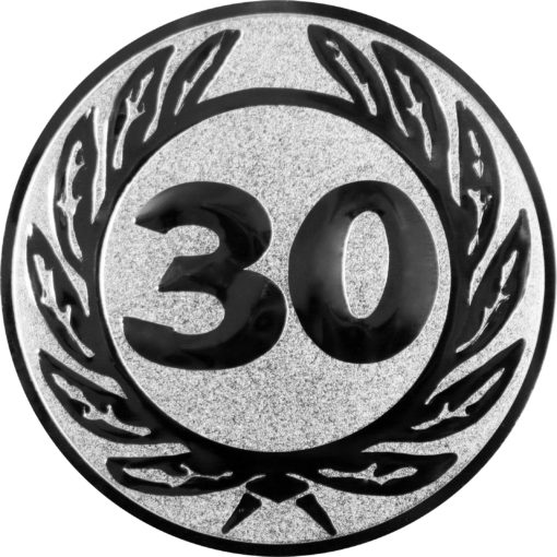 Emblem Jubiläum 30 Ø50mm Silber